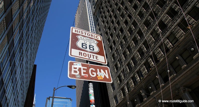 Route 66 Begin sign in Chicago, IL